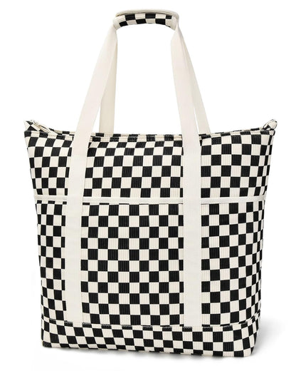 Corduroy Insulated Cooler Tote Bag for Grocery Shopping, Beach