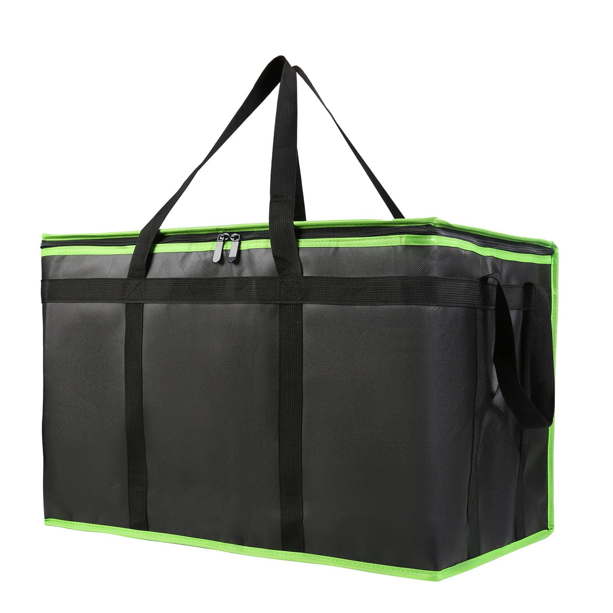 Bodaon 2-Pack Insulated Reusable Grocery Shopping Bags, Medium, Black,