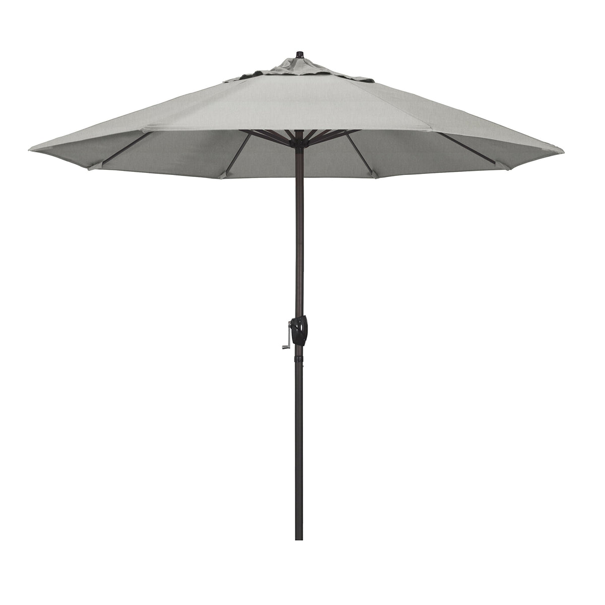 California Umbrella 9' Rd Sunbrella Aluminum Patio Umbrella, Crank Lift, Auto Tilt, Bronze Pole, Pacific Blue