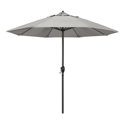 California Umbrella 9' Rd Sunbrella Aluminum Patio Umbrella, Crank Lift, Auto Tilt, Bronze Pole, Pacific Blue