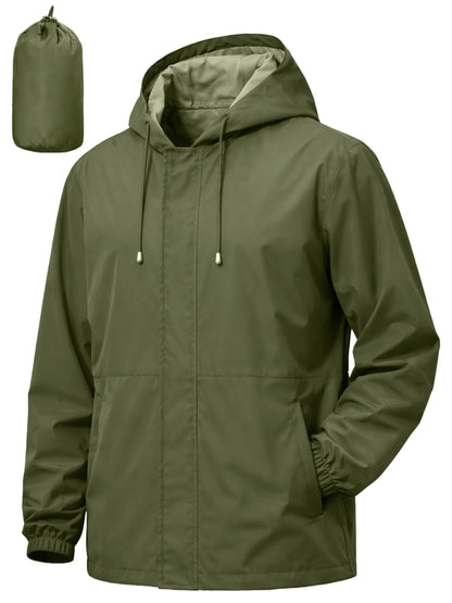 UIQUR Mens Waterproof Cycling Jacket Lightweight Packable Rain Jacket