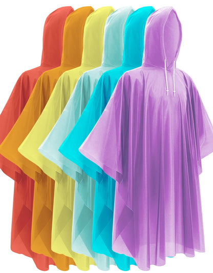 Hitituto Rain Ponchos for Adults - Extra Long Emergency Poncho with Hood, 6/12/24 Family Pack Raincoat, Home Survival Kits
