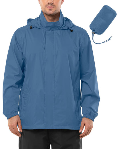 Outdoor Ventures Men's Rain Jacket Waterproof Lightweight Packable Raincoat