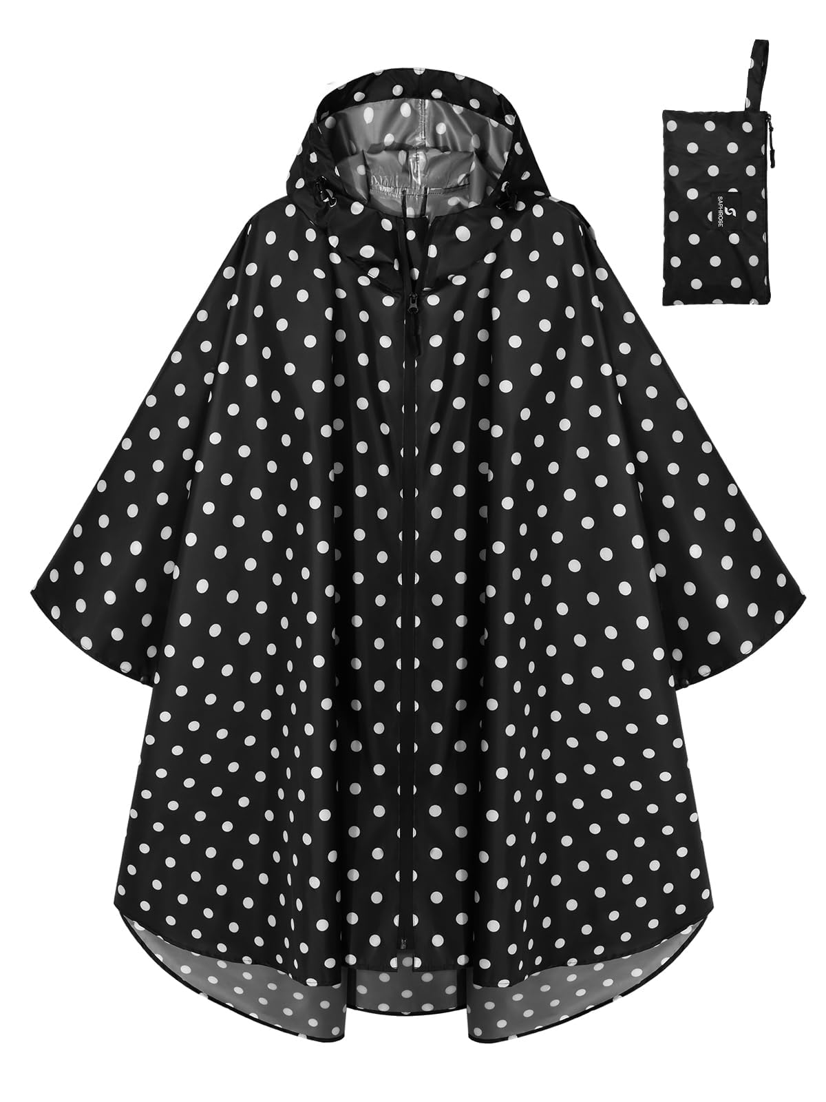 SaphiRose Lightweight Waterproof Rain Poncho for Adults with Hood Portable Rainwear for Outdoor