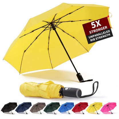 Anntrue Windproof Travel Umbrella, Auto Open Close Lightweight Compact Portable Backpack Folding Umbrella, Perfect for Car, Purse, Men and Women (Black)