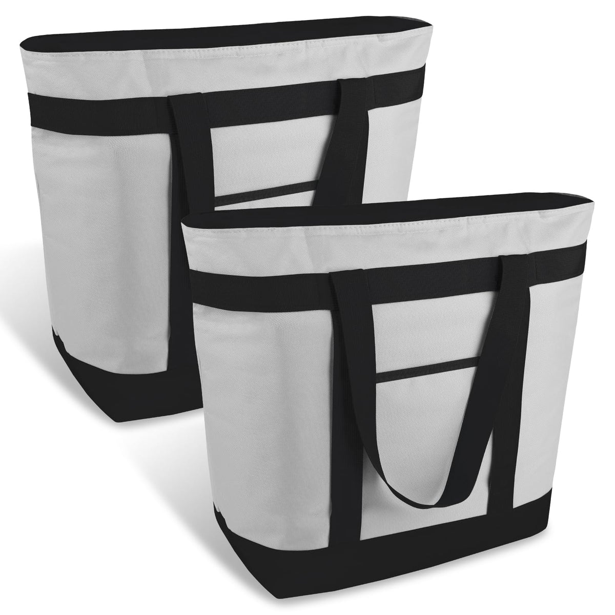 mosago Commercial Insulated Food Delivery Bag 39L, Grocery Tote Bag, Grey