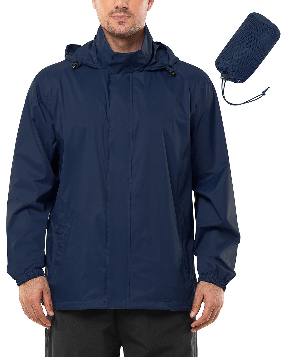 Outdoor Ventures Men's Rain Jacket Waterproof Lightweight Packable Raincoat