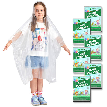Disposable Rain Ponchos for Kids & Adults 6/10 Pack Extra Thick