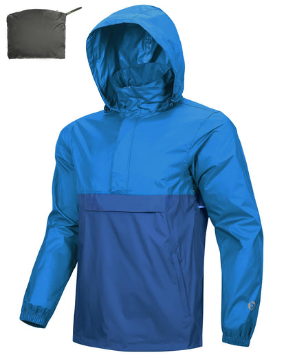 Outdoor Ventures Men's Rain Jacket Waterproof Lightweight Packable Pullover