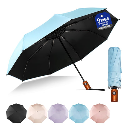 SoulRain Travel Umbrella - Compact Umbrella for Rain - Perfect Large Auto Folding Umbrella - Ideal Car umbrella, Small umbrella, and Travel Companion