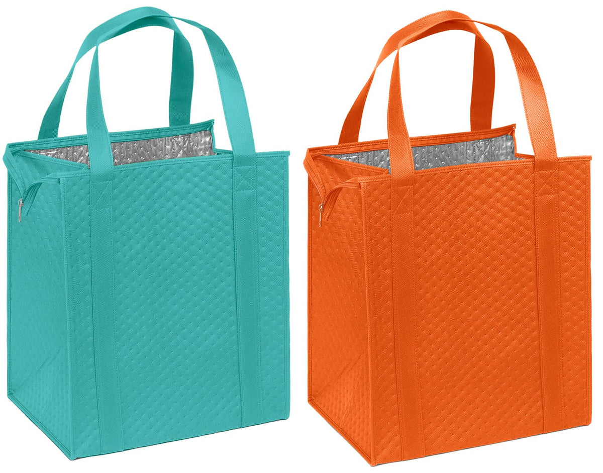 Mediz Hannah Direct Large Capacity Heavy Duty Insulated Smart Shopping Bag - Strong Reusable Grocery Tote 2 Pack