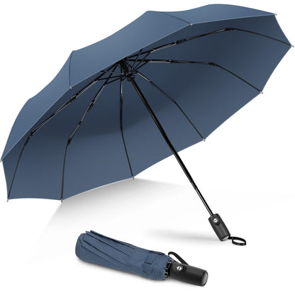 ZOMAKE Travel Umbrella Compact - 10 Ribs Portable Collapsible Umbrellas for Rain Windproof - Paraguas Automatic Small Folding Umbrella Lightweight Packable Umbrella for Women Men