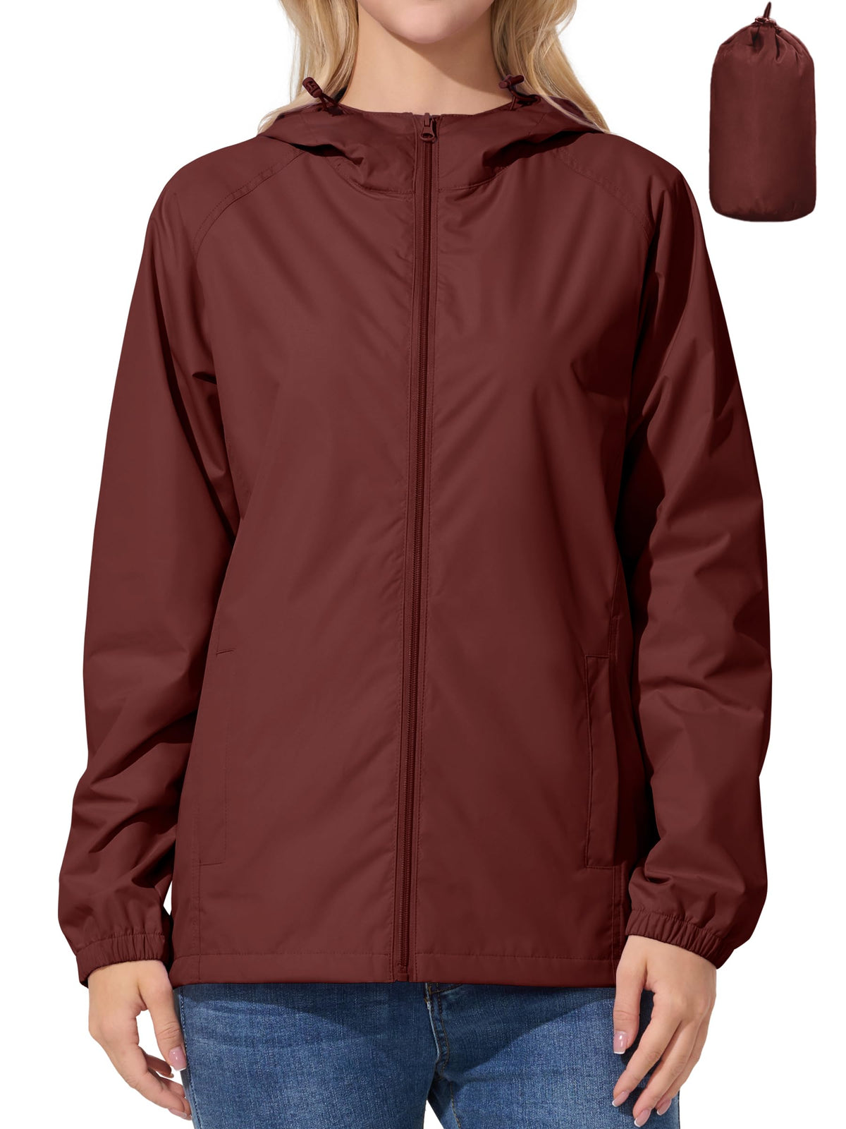 UIQUR Womens Raincoat Waterproof Lightweight Packable Rain Jacket