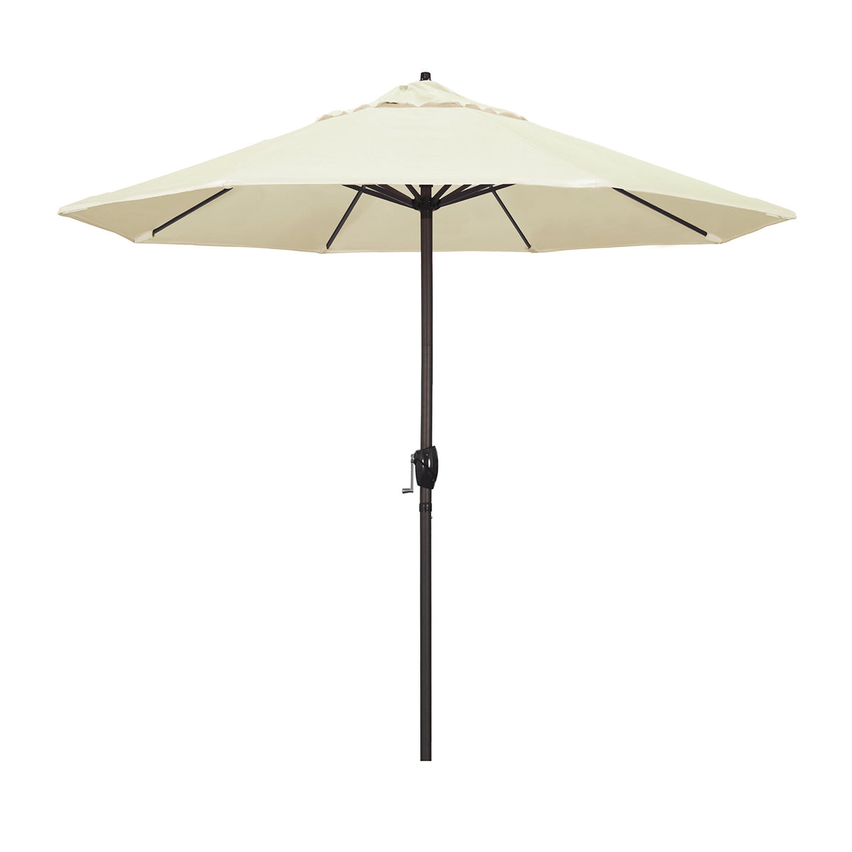California Umbrella 9' Rd Sunbrella Aluminum Patio Umbrella, Crank Lift, Auto Tilt, Bronze Pole, Pacific Blue