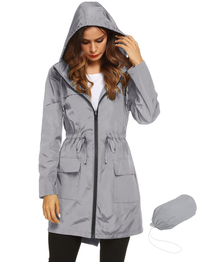 Lomon Women Waterproof Lightweight Rain Jacket Active Outdoor Hooded Raincoat