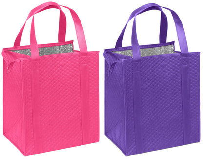 Mediz Hannah Direct Large Capacity Heavy Duty Insulated Smart Shopping Bag - Strong Reusable Grocery Tote 2 Pack