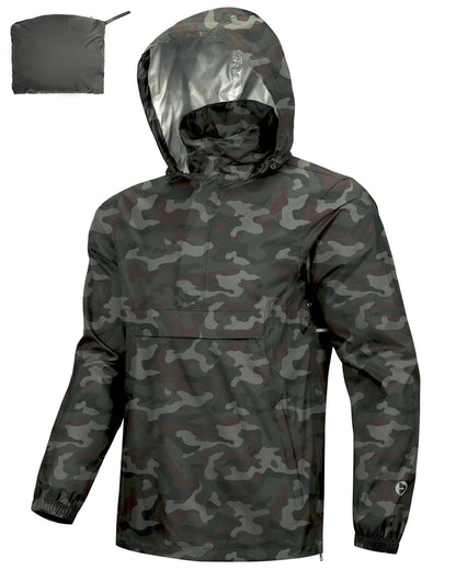 Outdoor Ventures Men's Rain Jacket Waterproof Lightweight Packable Pullover