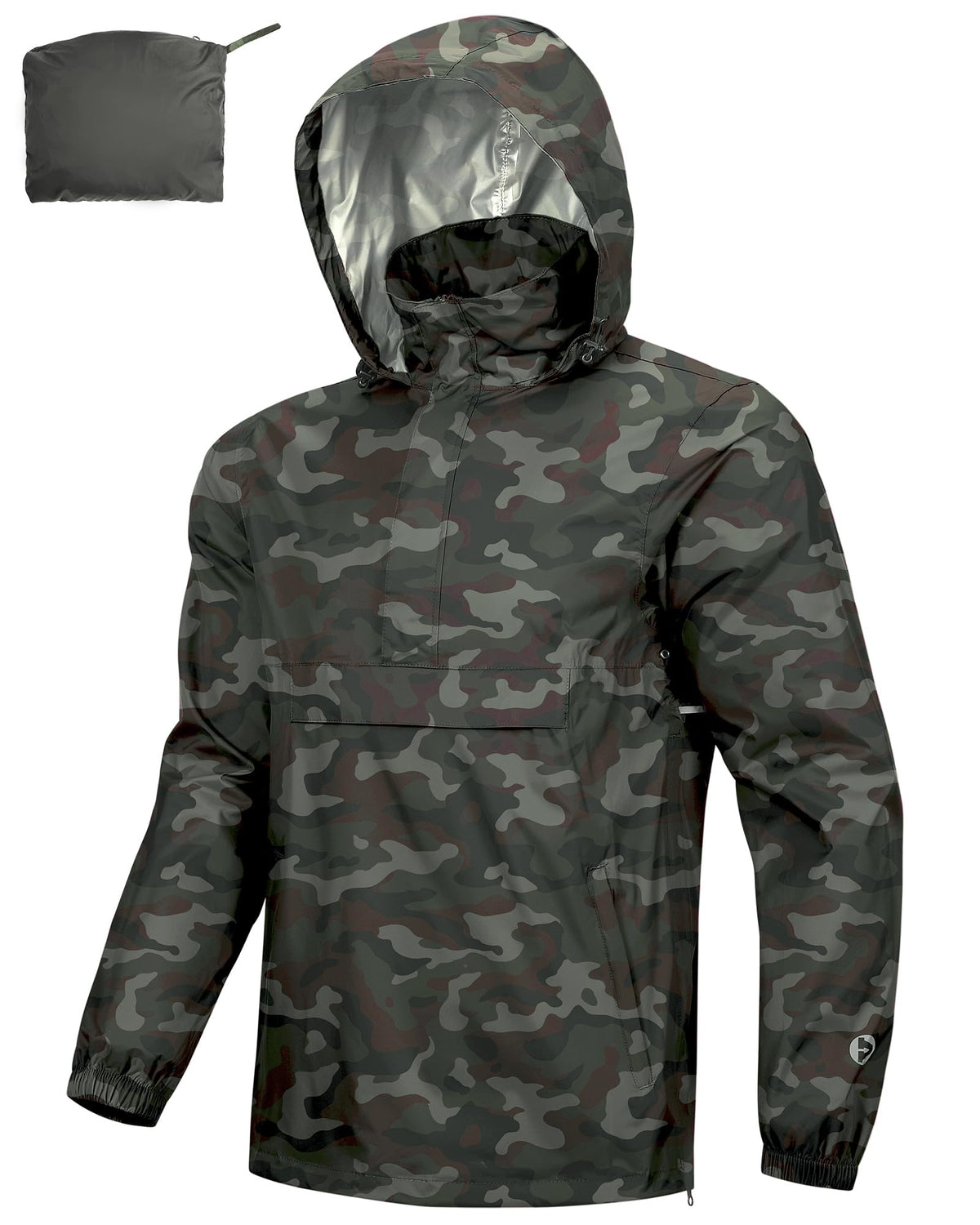 Outdoor Ventures Men's Rain Jacket Waterproof Lightweight Packable Pullover