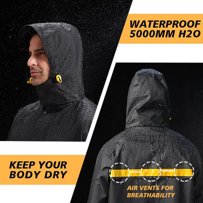 Long Rain Coats for Men Waterproof Hooded Rain Jacket Adult Poncho