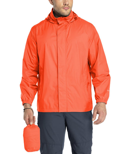 33,000ft Men's Packable Rain Jacket Lightweight Waterproof Golf Raincoat