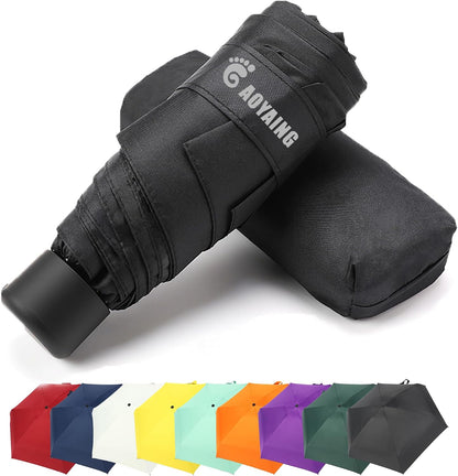 GAOYAING Compact Travel Umbrella with Case Sun&Rain Lightweight Small and Compact Suit for Pocket 34 Inches