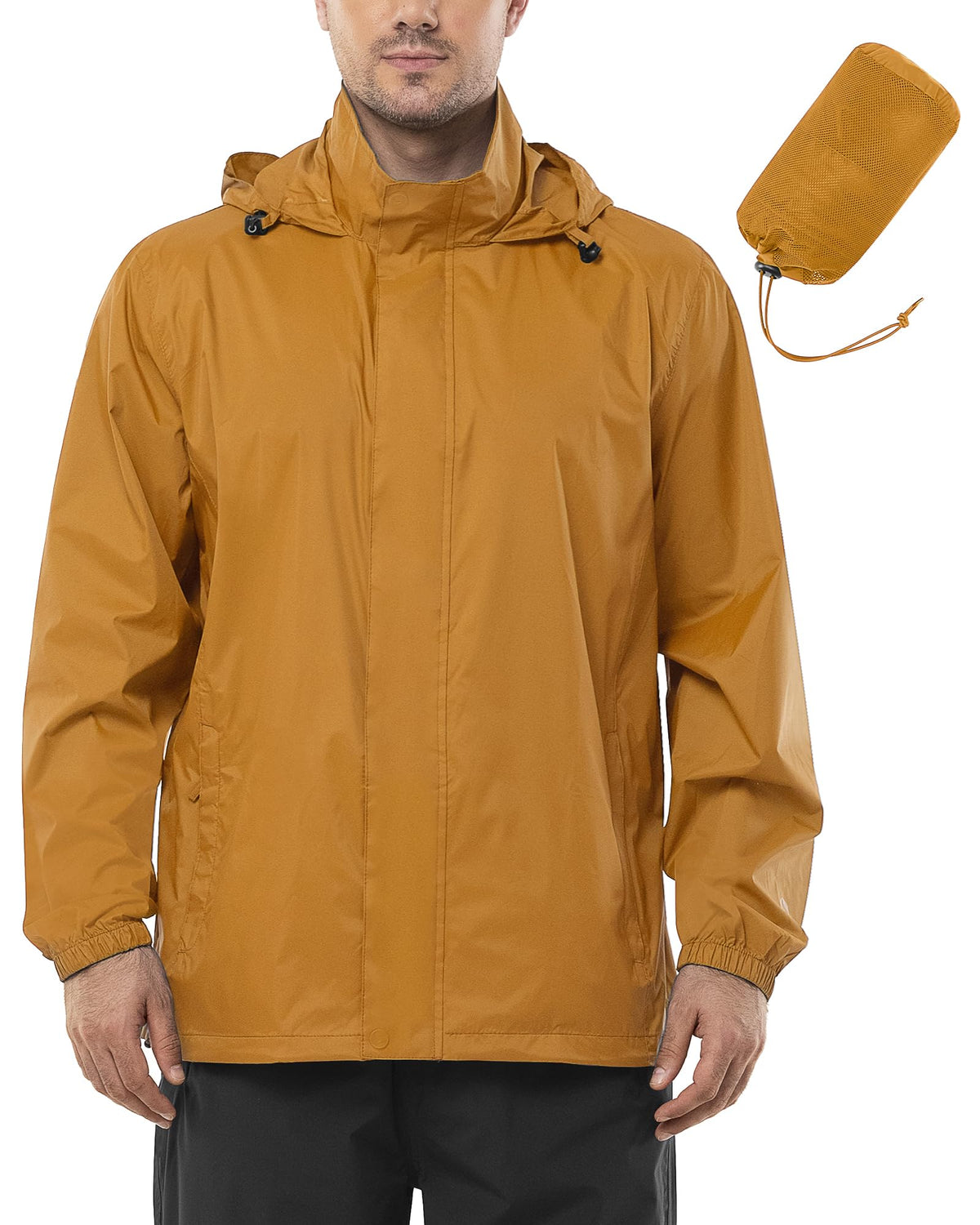 Outdoor Ventures Men's Rain Jacket Waterproof Lightweight Packable Raincoat