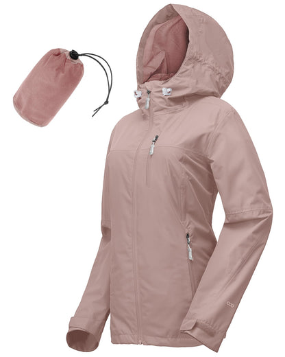 33,000ft Packable Rain Jacket for Women Waterproof Raincoats with Hood