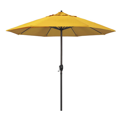 California Umbrella 9' Rd Sunbrella Aluminum Patio Umbrella, Crank Lift, Auto Tilt, Bronze Pole, Pacific Blue