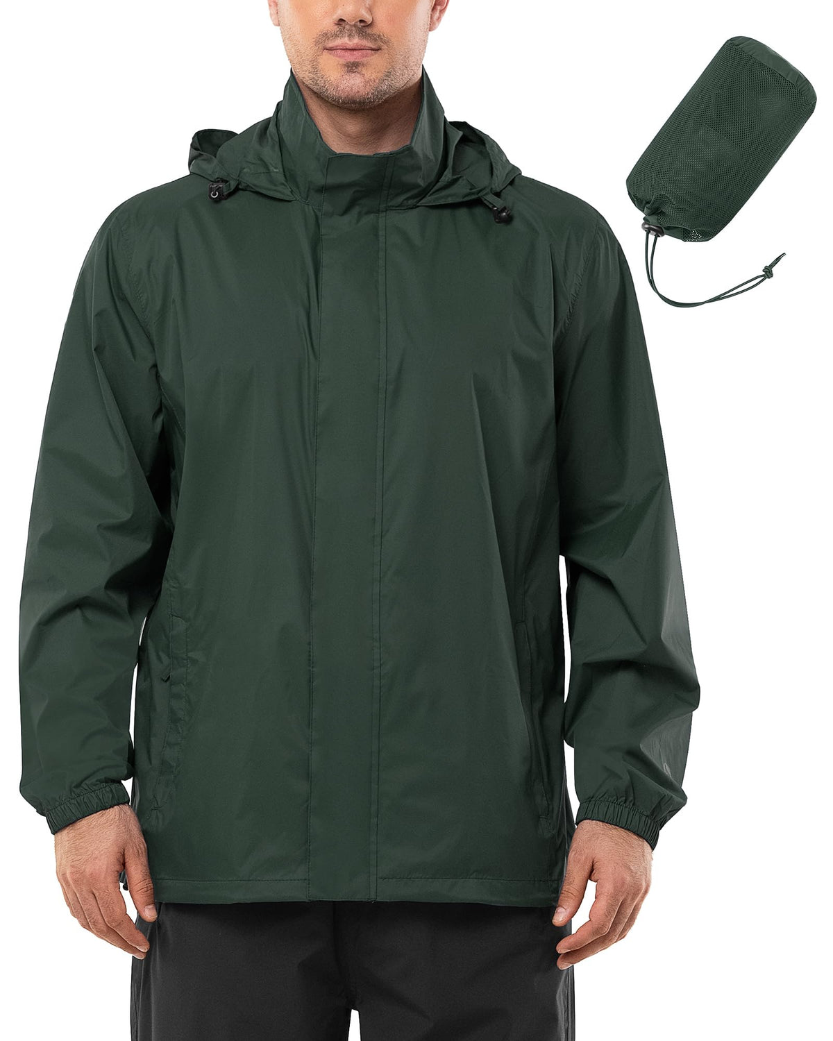 Outdoor Ventures Men's Rain Jacket Waterproof Lightweight Packable Raincoat
