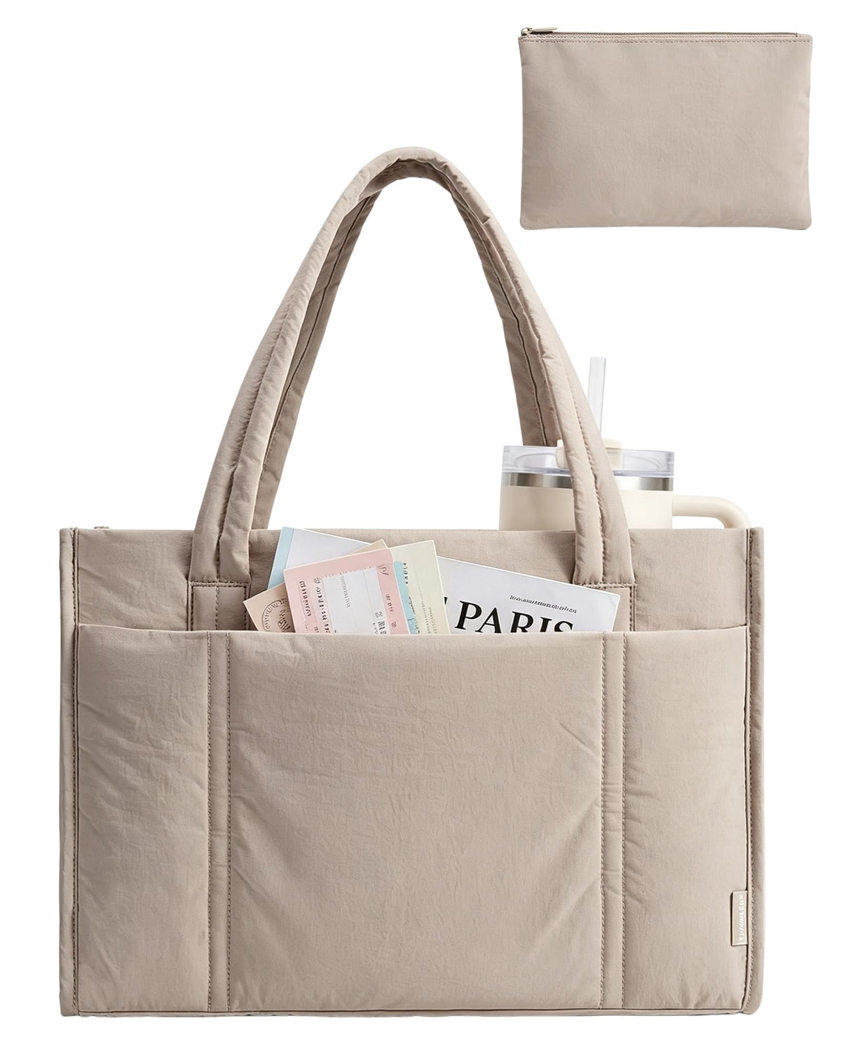 BAGSMART Puffer Tote Bag for Women, 21L/26L Work Tote Shoulder Handbag