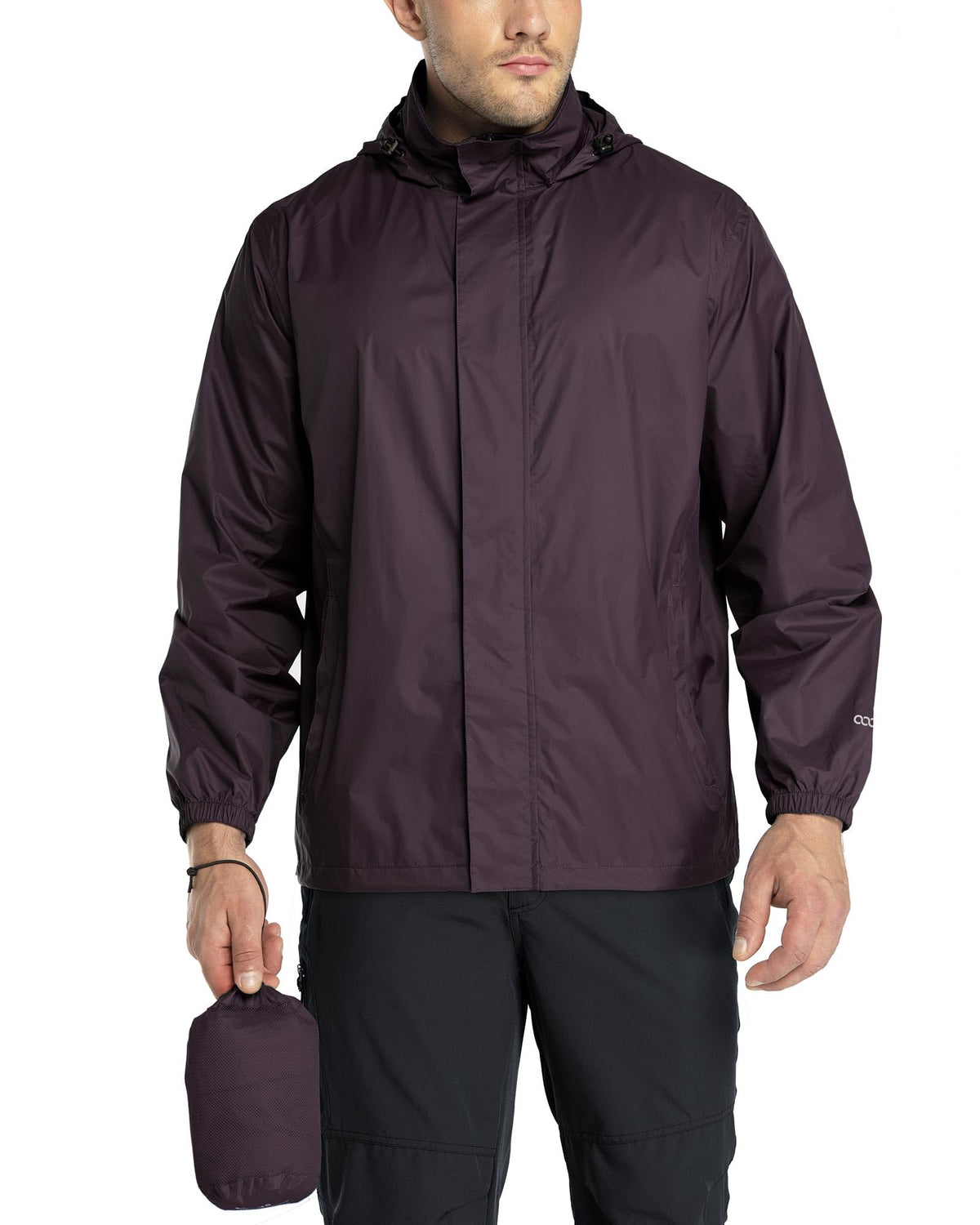 33,000ft Men's Packable Rain Jacket Lightweight Waterproof Golf Raincoat