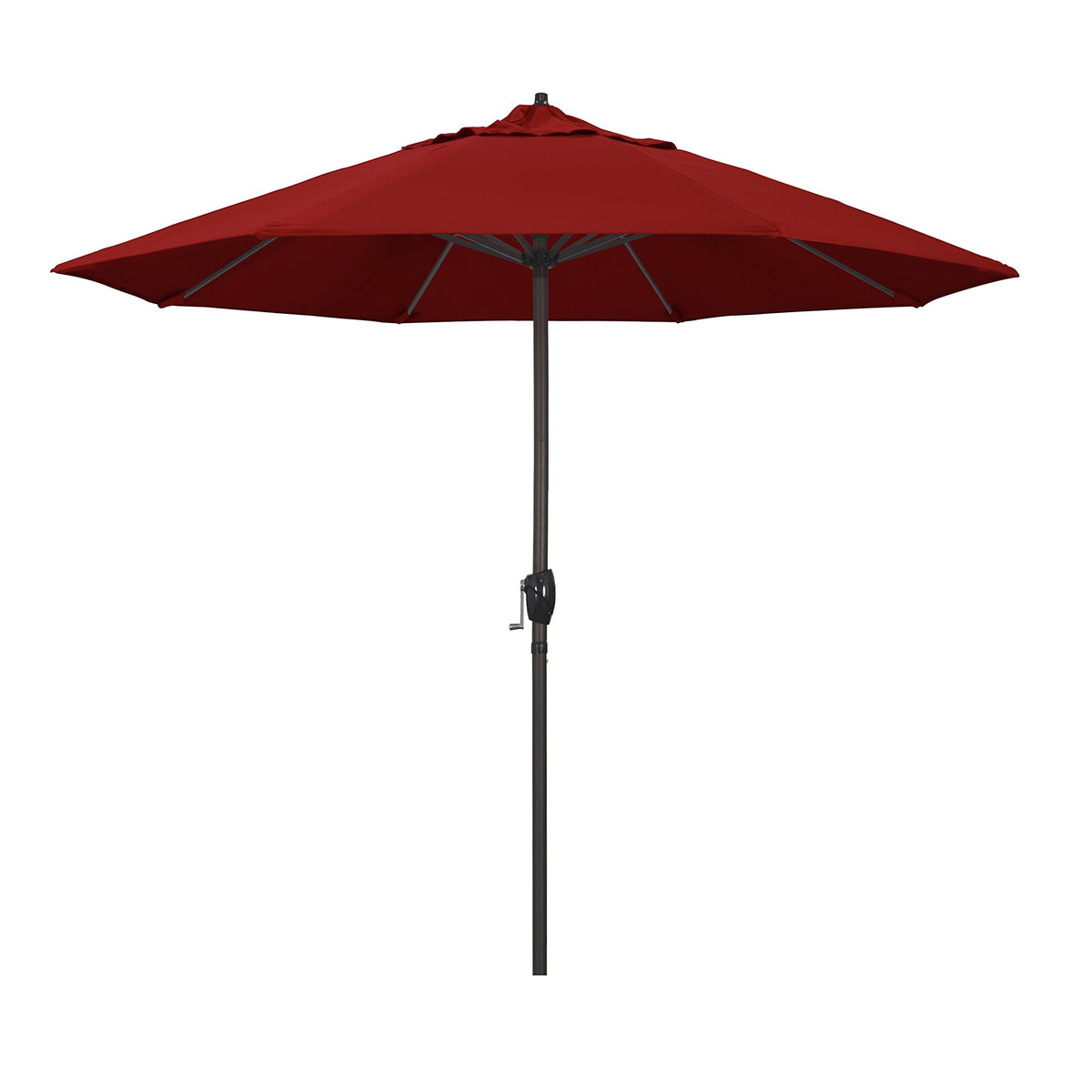 California Umbrella 9' Rd Sunbrella Aluminum Patio Umbrella, Crank Lift, Auto Tilt, Bronze Pole, Pacific Blue