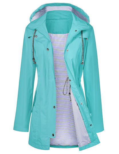 LOMON Raincoat Women Waterproof Long Hooded Trench Coats Lined Windbreaker Travel Jacket S-XXL