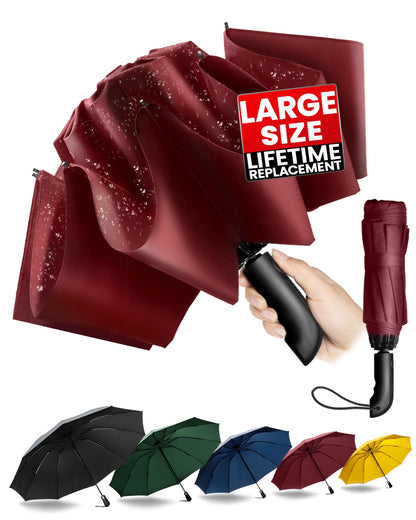 Conlun Travel Inverted Umbrella Compact Windproof- Automatic reverse Umbrellas for Rain - Folding Portable 10 Ribs Large Umbrella