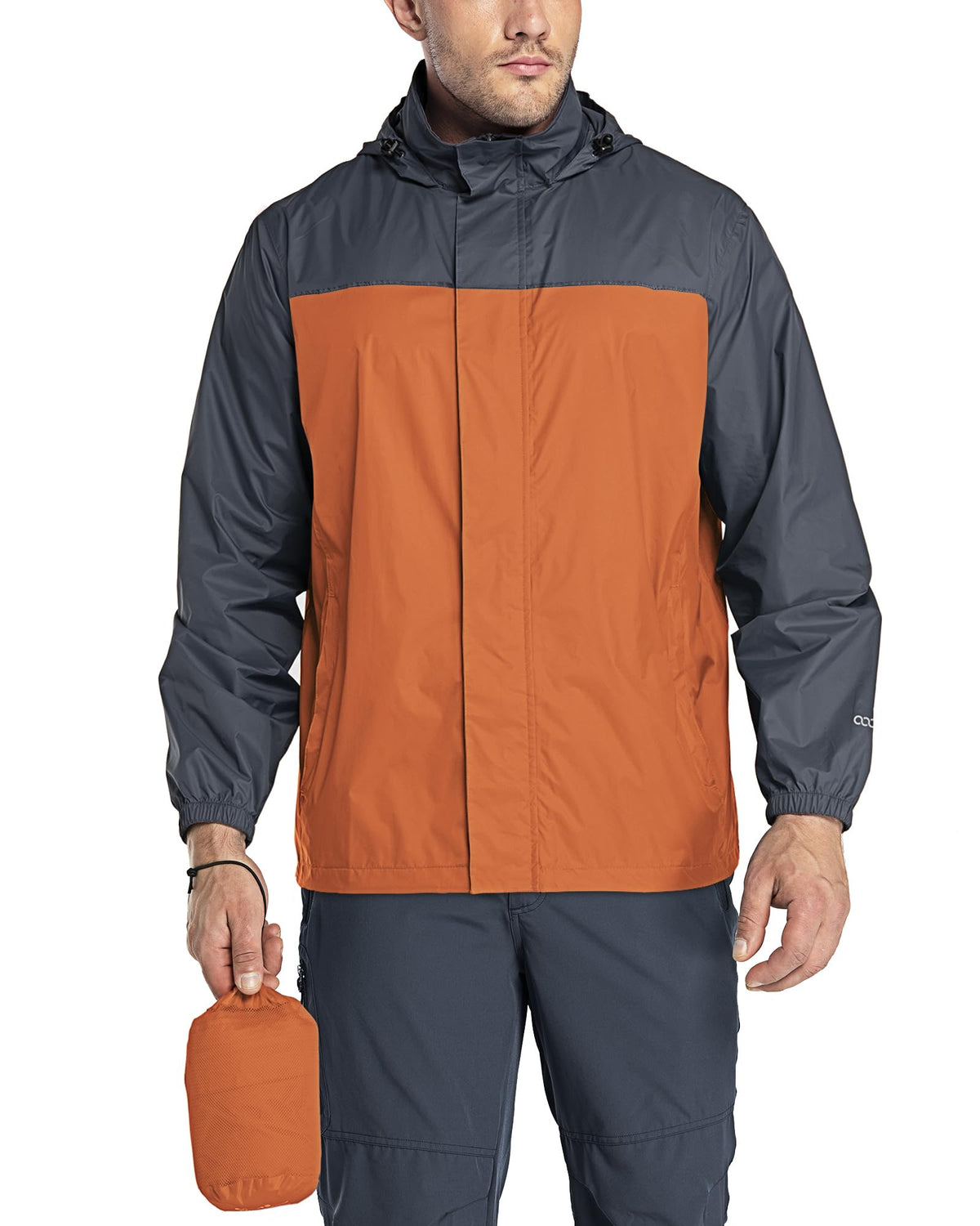 33,000ft Men's Packable Rain Jacket Lightweight Waterproof Golf Raincoat