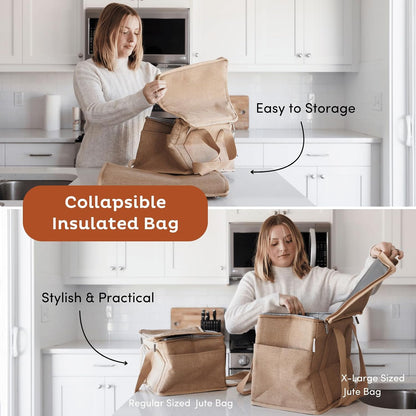 Nook Theory Reusable Insulated Grocery Bag - Leak Proof, X Large Cooler Bag