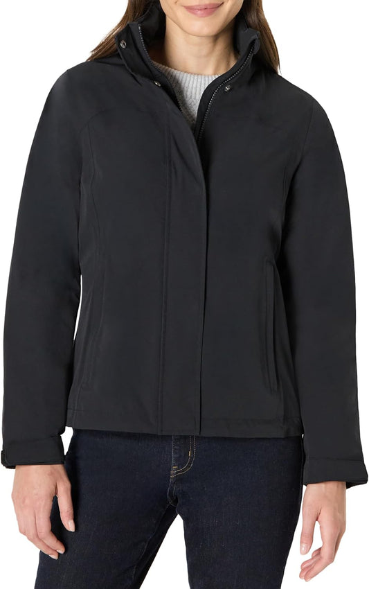 Amazon Essentials Women's Regular-Fit Lightweight Waterproof Long Hooded Rain Jacket