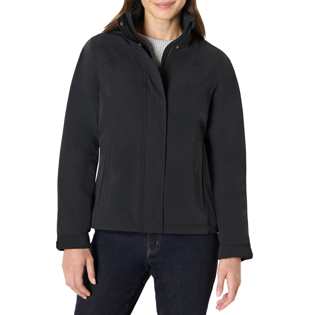 Amazon Essentials Women's Regular-Fit Lightweight Waterproof Long Hooded Rain Jacket