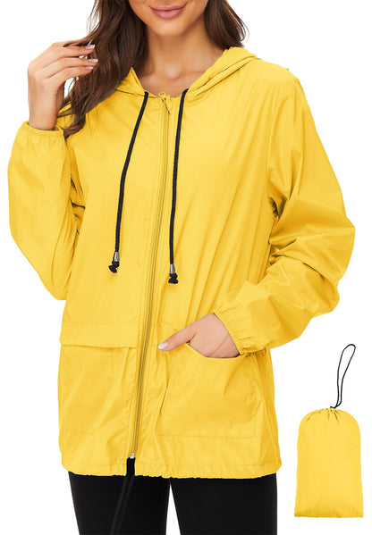 Zando Lightweight Rain Jacket Women Packable Waterproof Raincoat with Hood