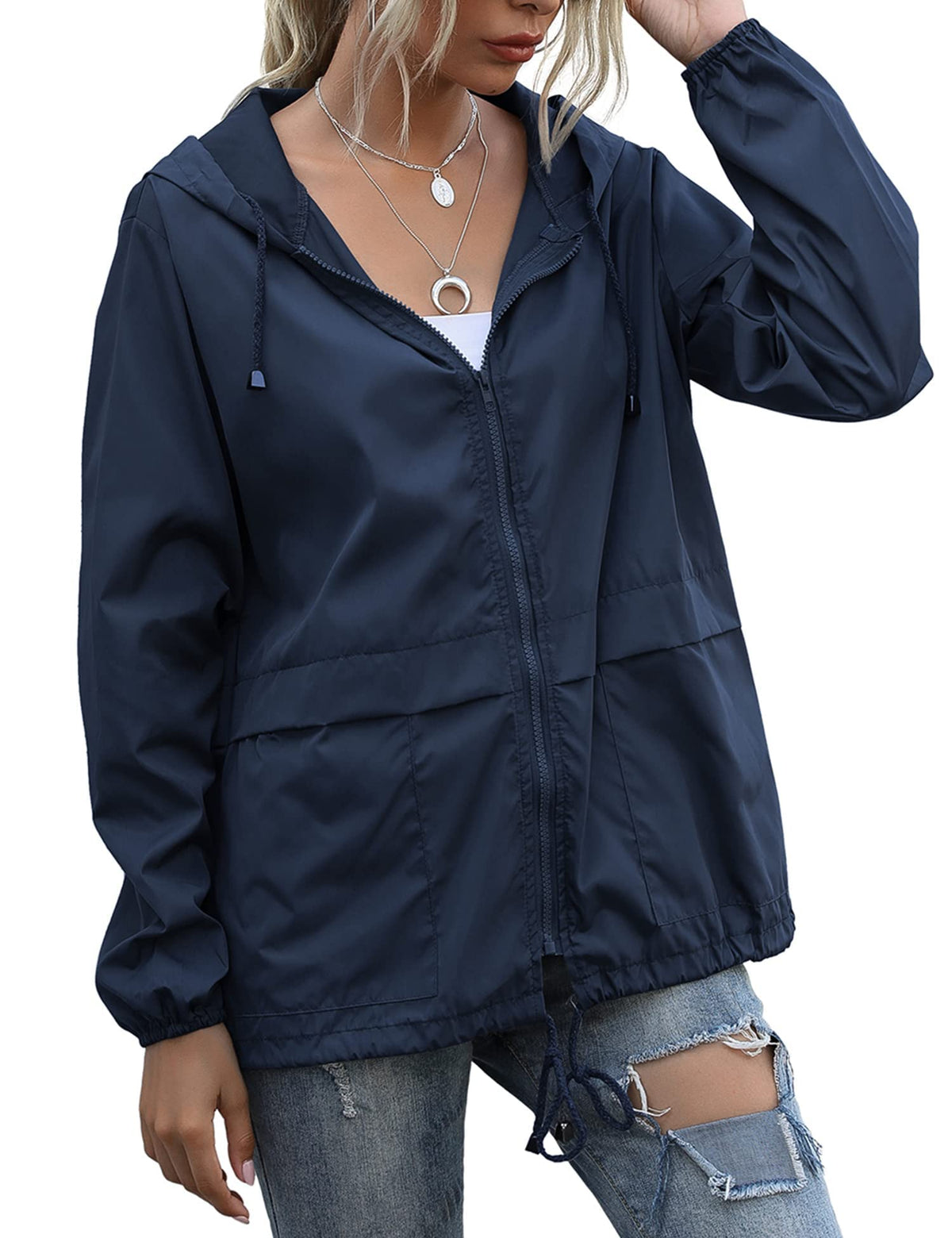 Women's Raincoats Lightweight Waterproof Rain Jackets