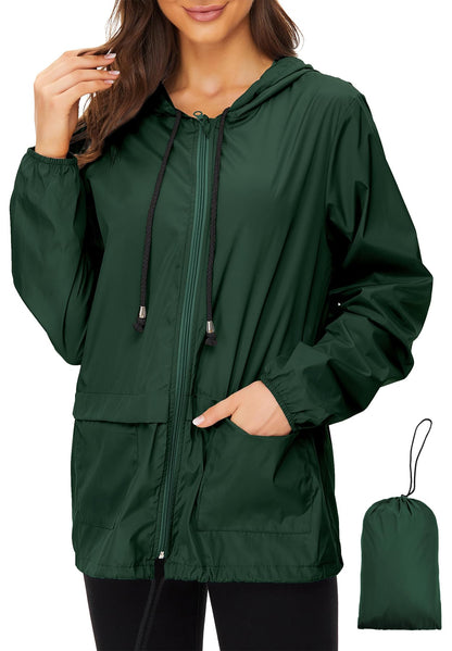 Zando Lightweight Rain Jacket Women Packable Waterproof Raincoat with Hood