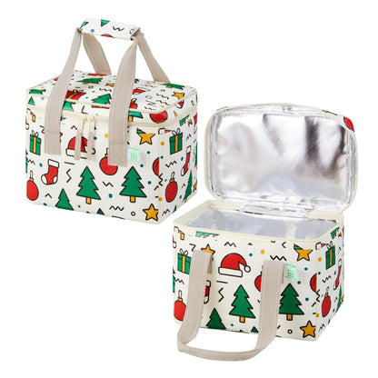 VENO 2 Pack Insulated Grocery Bags, Collapsible Cooler, Hard Bottom, Gray