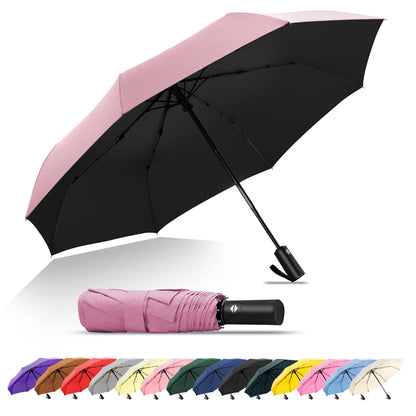 SoulRain Travel Umbrella - Compact Umbrella for Rain - Perfect Large Auto Folding Umbrella - Ideal Car umbrella, Small umbrella, and Travel Companion