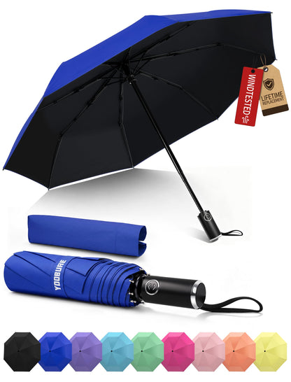 Yoobure Compact Travel Umbrella, Windproof Automatic Folding UV Sun & Rain