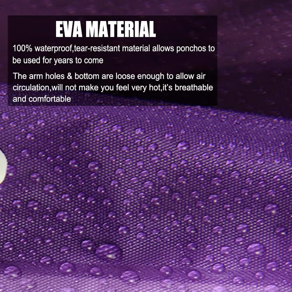 COOY Rain Ponchos for Adults, （2 Pack） EVA Rain Jacket Women Men Rain Coat