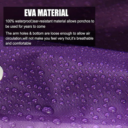 COOY Rain Ponchos for Adults, （2 Pack） EVA Rain Jacket Women Men Rain Coat