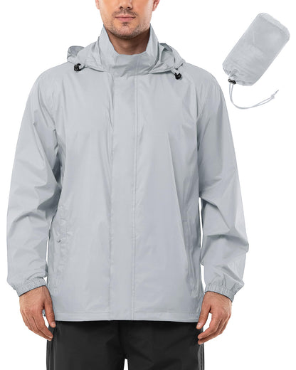 Outdoor Ventures Men's Rain Jacket Waterproof Lightweight Packable Raincoat