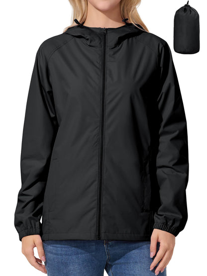 UIQUR Womens Raincoat Waterproof Lightweight Packable Rain Jacket