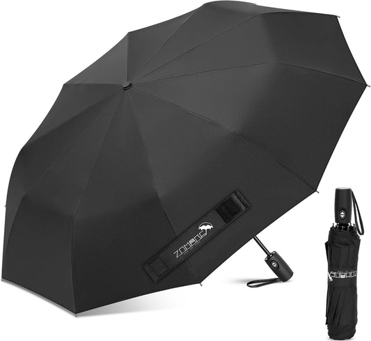 ZOMAKE Travel Umbrella Compact, 45 Inch Windproof Collapsible Portable Small Umbrella For Rain, Automatic Folding Umbrella Lightweight Packable Paraguas For Women Men (1Pc)