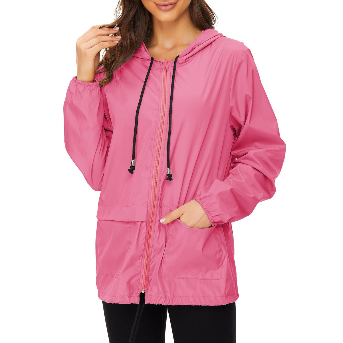 Zando Lightweight Rain Jacket Women Packable Waterproof Raincoat with Hood